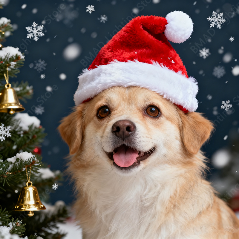 Santa Hat Plush - 1-20PCS Christmas Pet Santa Hat Red