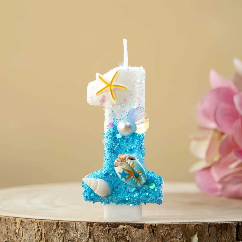 Holiday Candle Set - Shell-shaped Starfish Digital Birthday Candles, Perfect