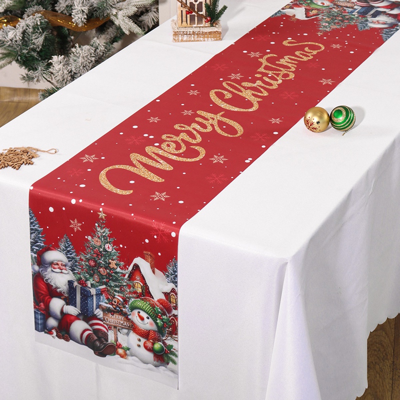 Christmas Santa Snowman Table  - Christmas Table Runner ulasan dan harga