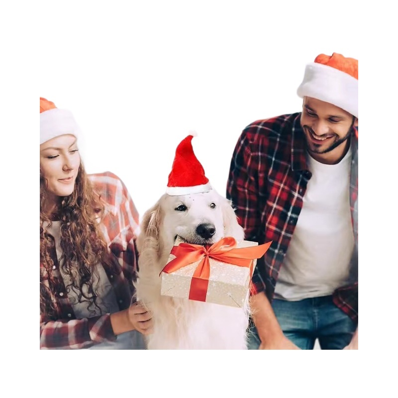 1-20PCS Christmas Pet Santa Ha - Santa Hat Plush ulasan dan harga