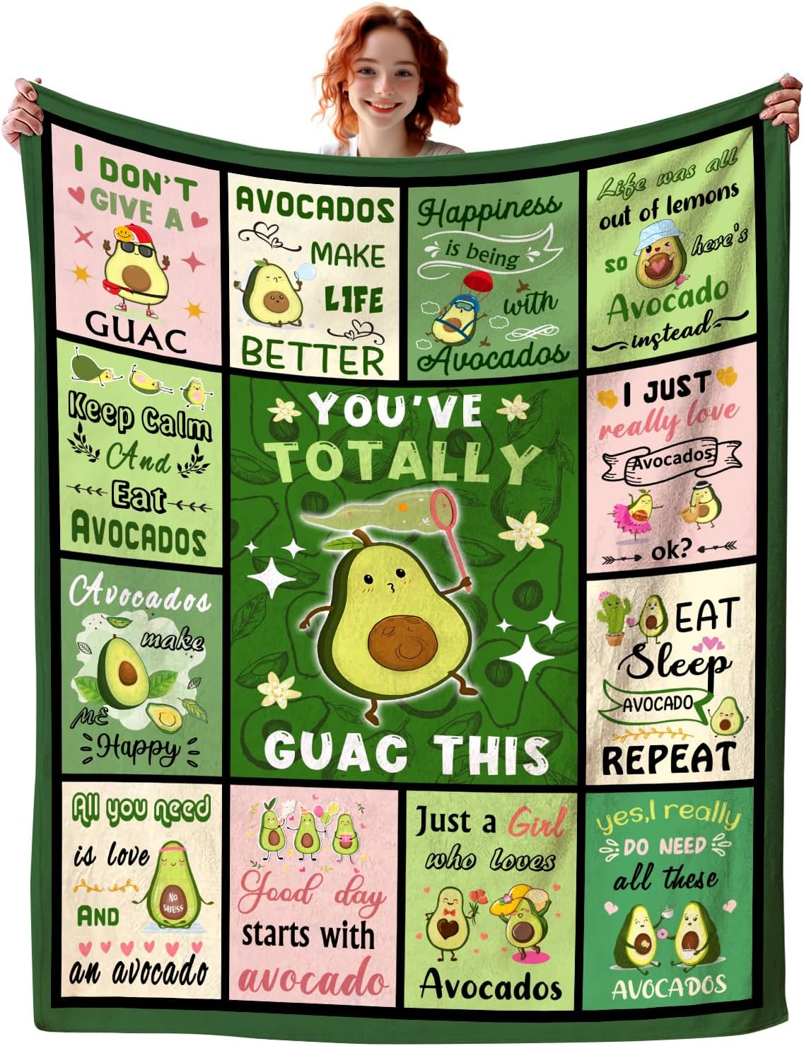 Avocado Blanket Cartoon Avocad - Christmas Throw Blanket ulasan dan harga