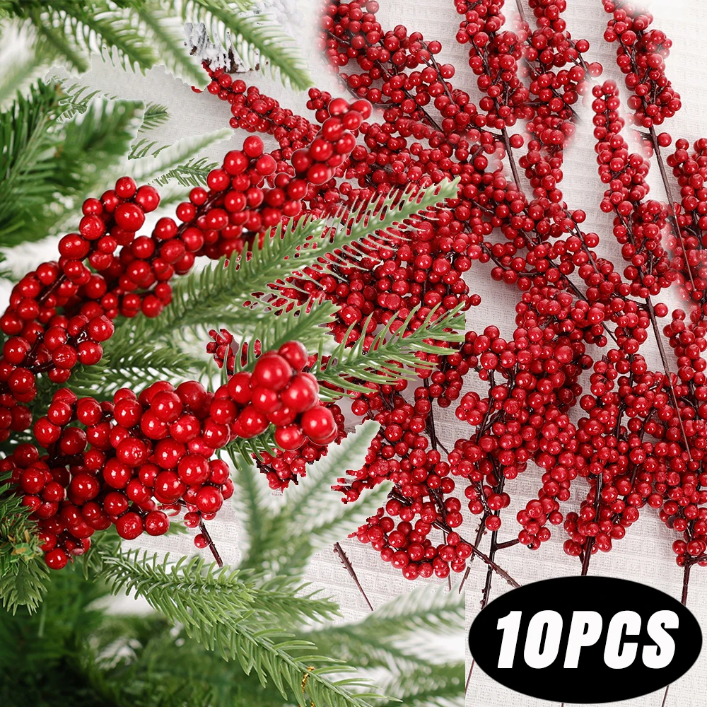 10/1Pcs Artificial Red Berries - Christmas Tree Artificial ulasan dan harga