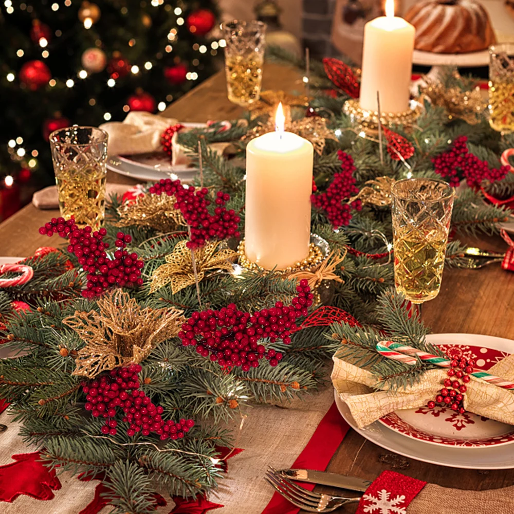10/1Pcs Artificial Red Berries - Christmas Tree Artificial ulasan dan harga
