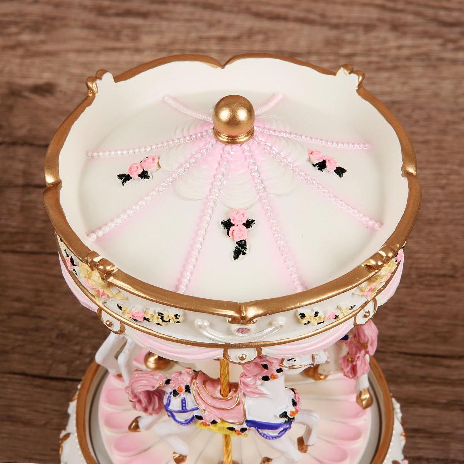 Handcrafted Resin Carousel Mus - Snow Globe Musical ulasan dan harga