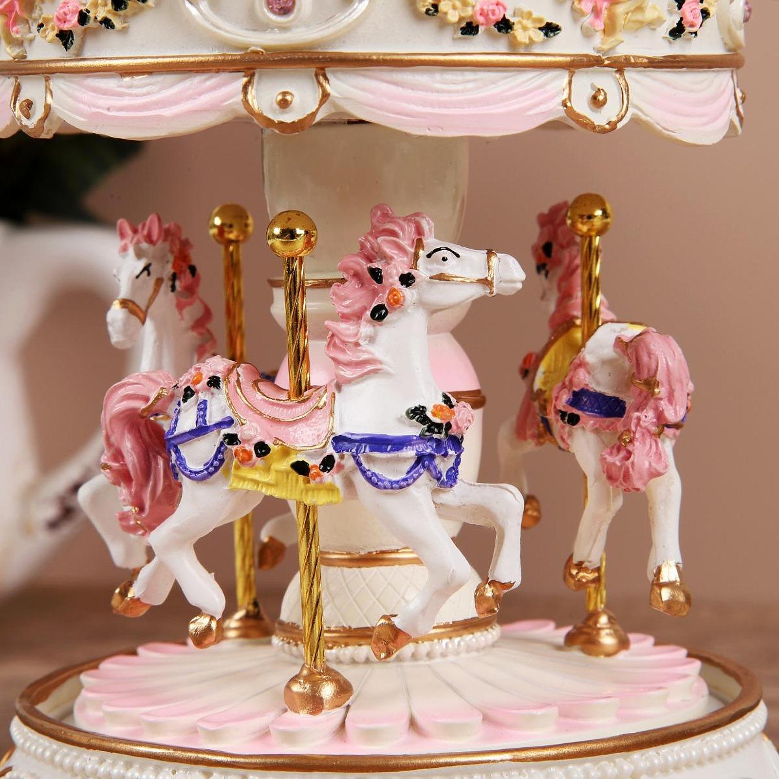 Handcrafted Resin Carousel Mus - Snow Globe Musical ulasan dan harga