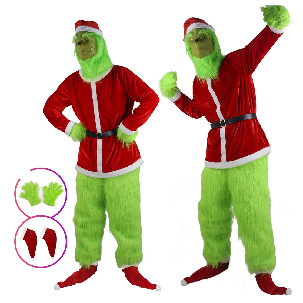 Merry Christmas Grinch Cosplay - Santa Hat Plush ulasan dan harga