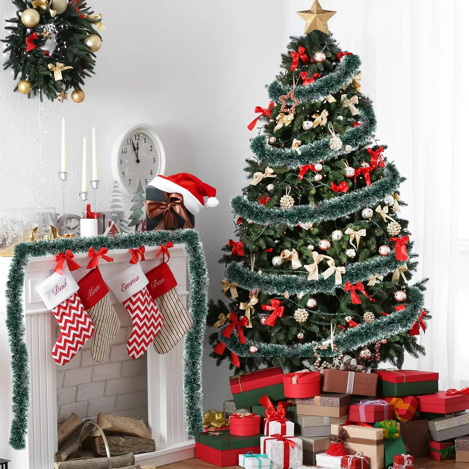 2/40m Christmas Tinsel Ribbons - Tinsel Garland Decoration ulasan dan harga