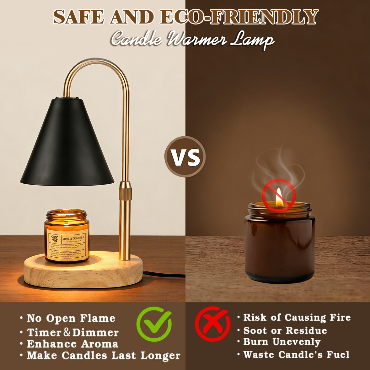 Black Candle Warmer Lamp with  - Holiday Candle Set ulasan dan harga