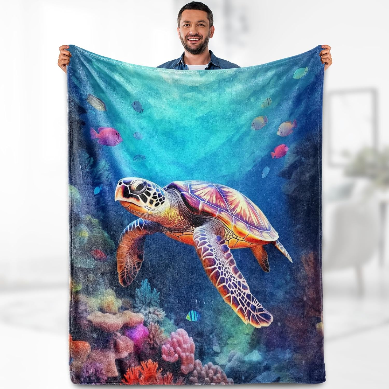 Aimego Sea Turtle Blanket  Oce - Christmas Throw Blanket ulasan dan harga