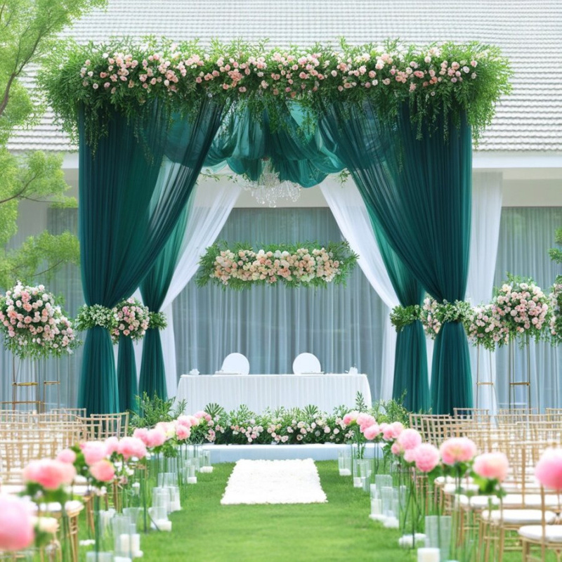 DIY Decor Dark Green Backdrop  - Christmas Table Runner ulasan dan harga