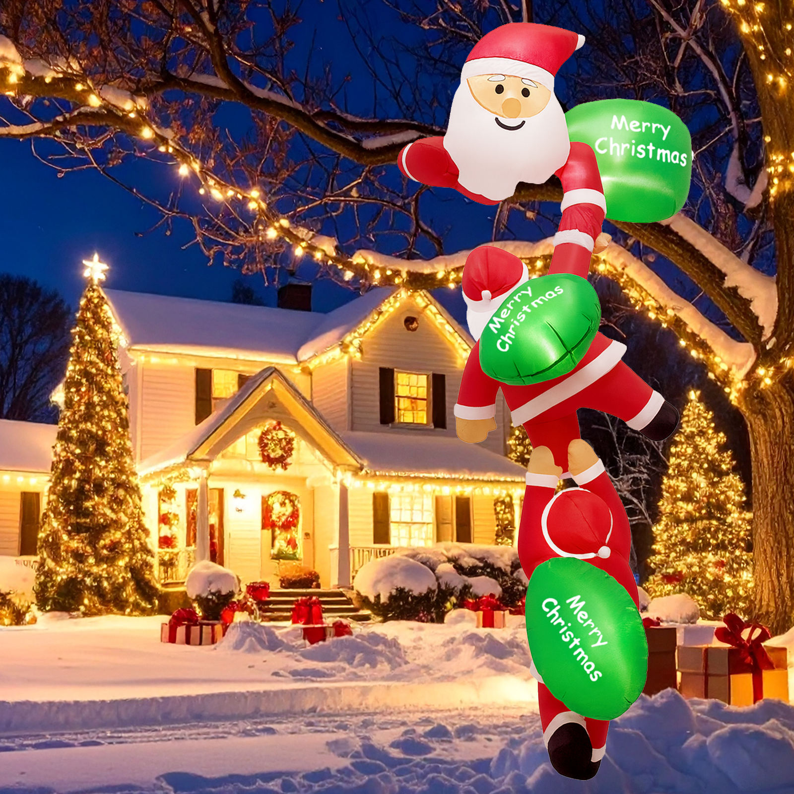 8FT Christmas Inflatable Outdo - Christmas Lights Outdoor ulasan dan harga