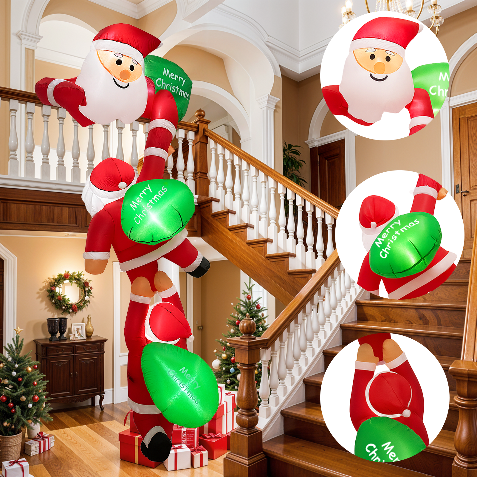 8FT Christmas Inflatable Outdo - Christmas Lights Outdoor ulasan dan harga