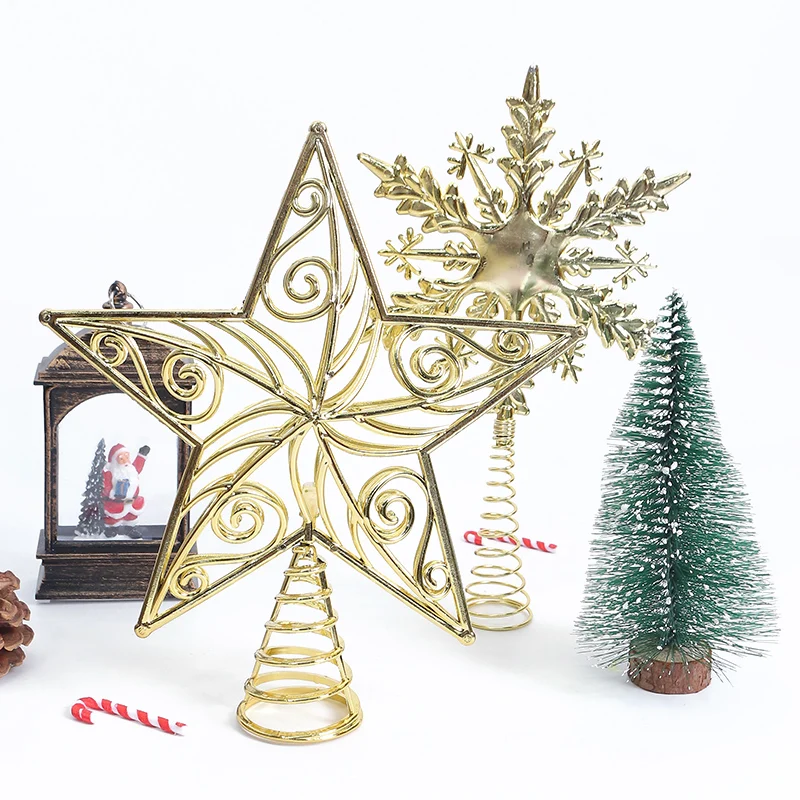 Gold Glitter Metal Tree Topper - Star Tree Topper ulasan dan harga