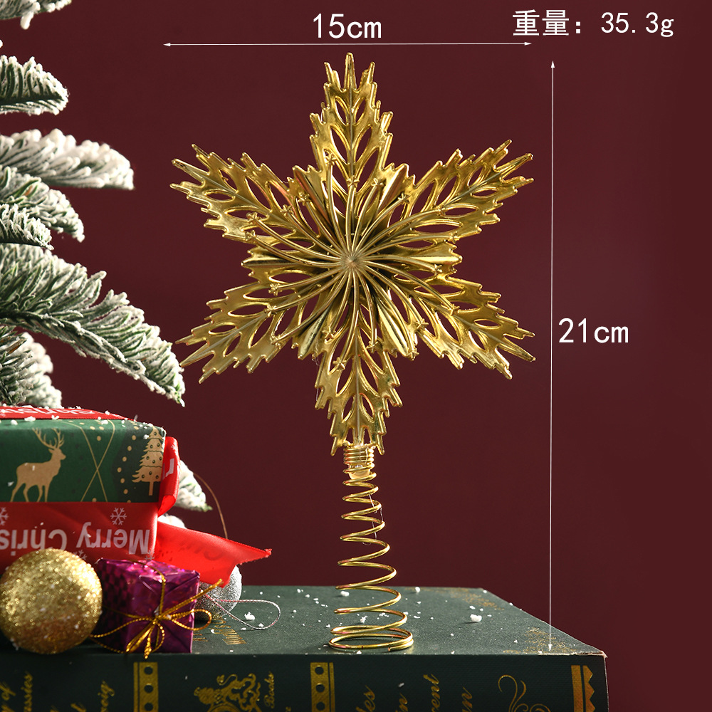 Gold Glitter Metal Tree Topper - Star Tree Topper ulasan dan harga