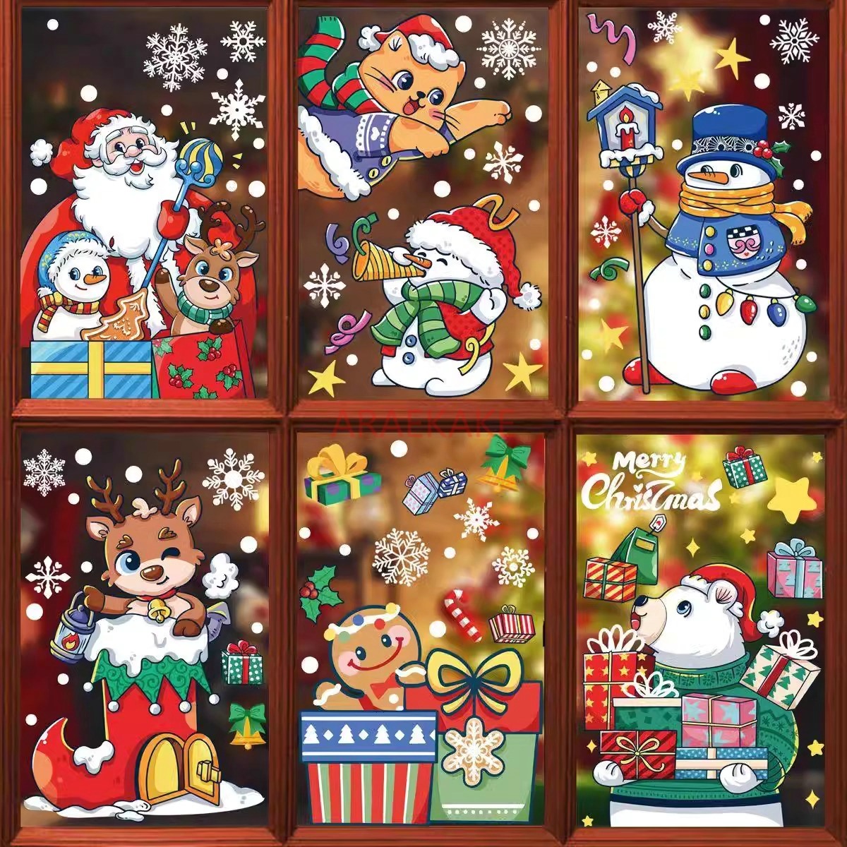 1set Snowman Static Window Sti - Snowflake Window Decal ulasan dan harga