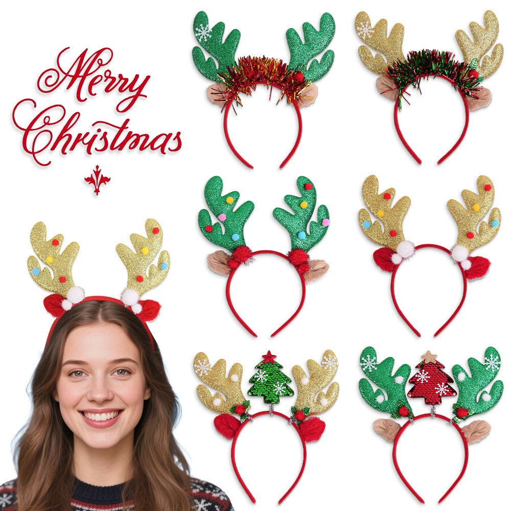 Xmas Hair Accessories Versatil - Reindeer Antlers Headband ulasan dan harga