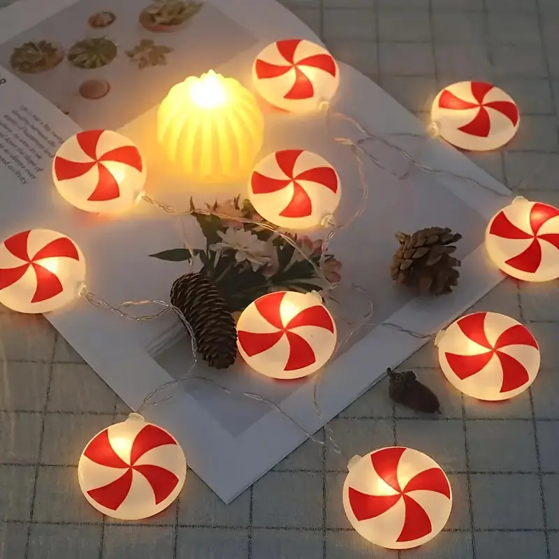 6m 40 LEDS Festive Candy Cane  - Led Fairy String Lights ulasan dan harga