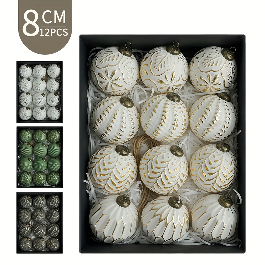 12PC 8cm Antique Plastic Chris - Ornament Ball Set ulasan dan harga