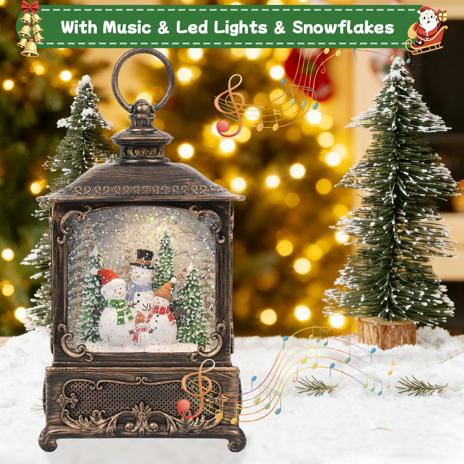 Music Snow Globe Lantern with  - Snow Globe Musical ulasan dan harga