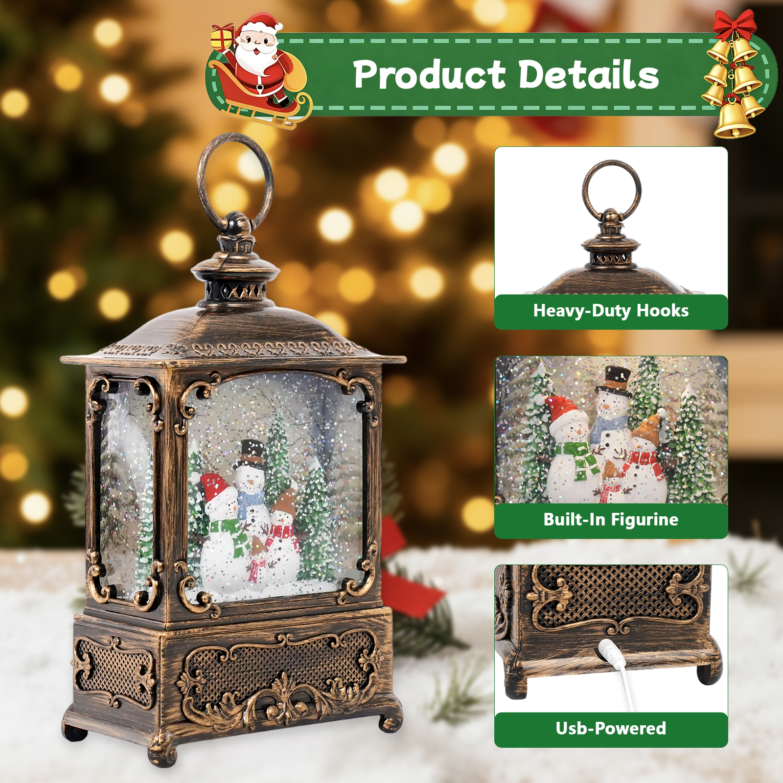 Music Snow Globe Lantern with  - Snow Globe Musical ulasan dan harga