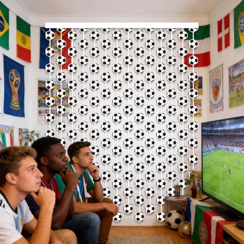 Soccer Football Theme Rain Cur - Tinsel Garland Decoration ulasan dan harga