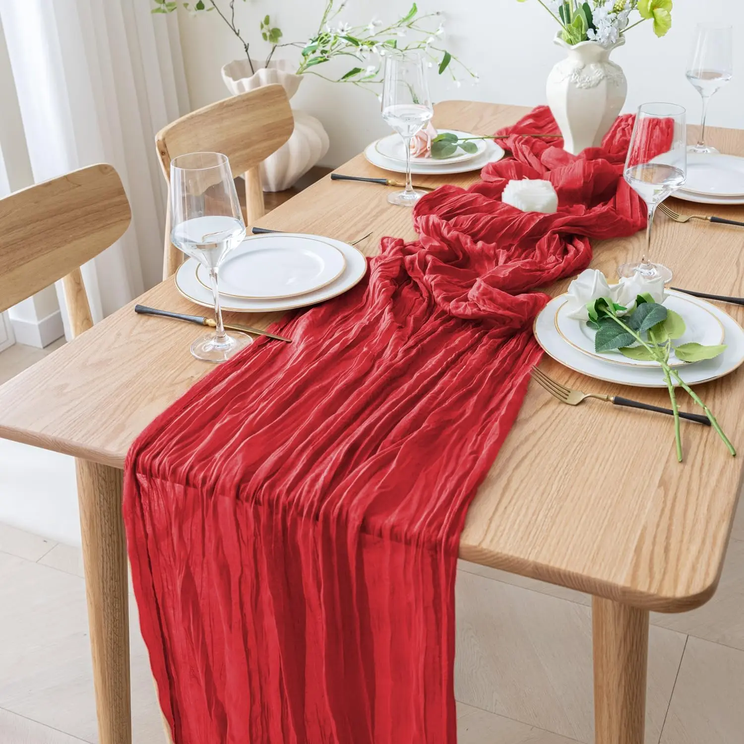 Valentine Red Long Table Runne - Christmas Table Runner ulasan dan harga