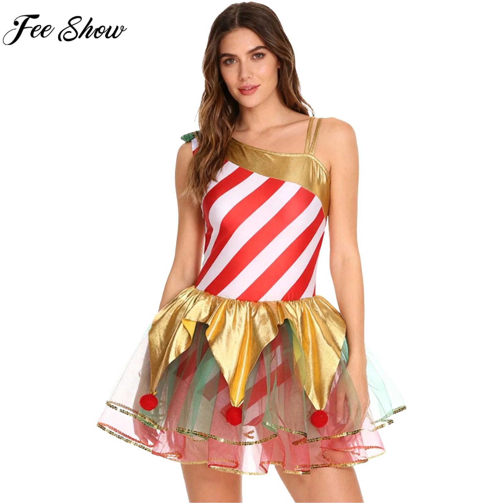 Women Christmas Candy Cane Dre - Elf Costume Christmas ulasan dan harga