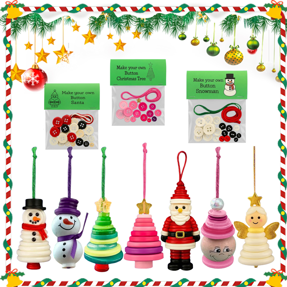 DIY Button Snowman Ornament Ki - Christmas Stocking Hanging ulasan dan harga