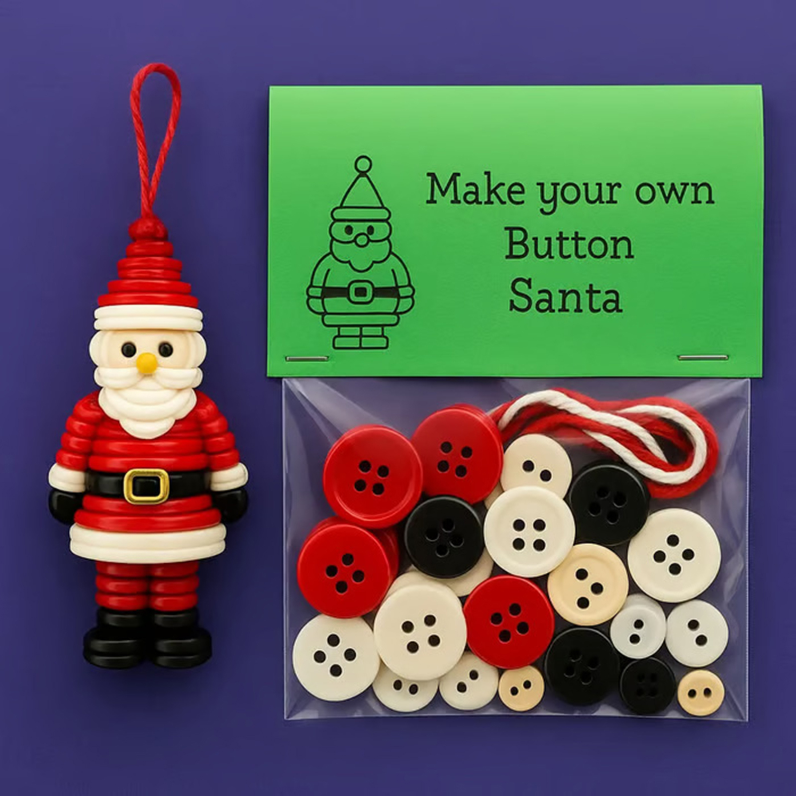 DIY Button Snowman Ornament Ki - Christmas Stocking Hanging ulasan dan harga