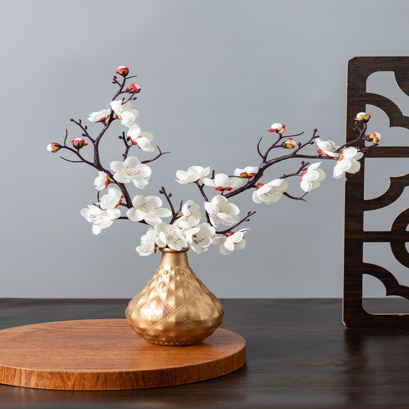 Artificial Flower Spring Plum  - Christmas Wreath Fake ulasan dan harga