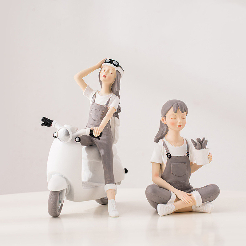 Creative Nordic Cute Girl Resi - Nutcracker Figurine ulasan dan harga