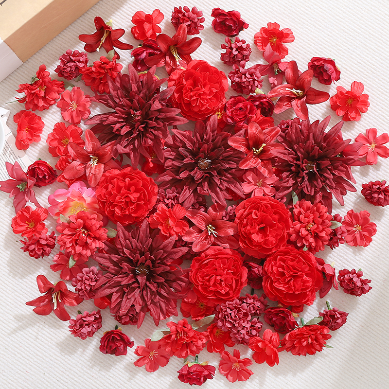 20Pcs Red Artificial Flowers H - Christmas Wreath Fake ulasan dan harga